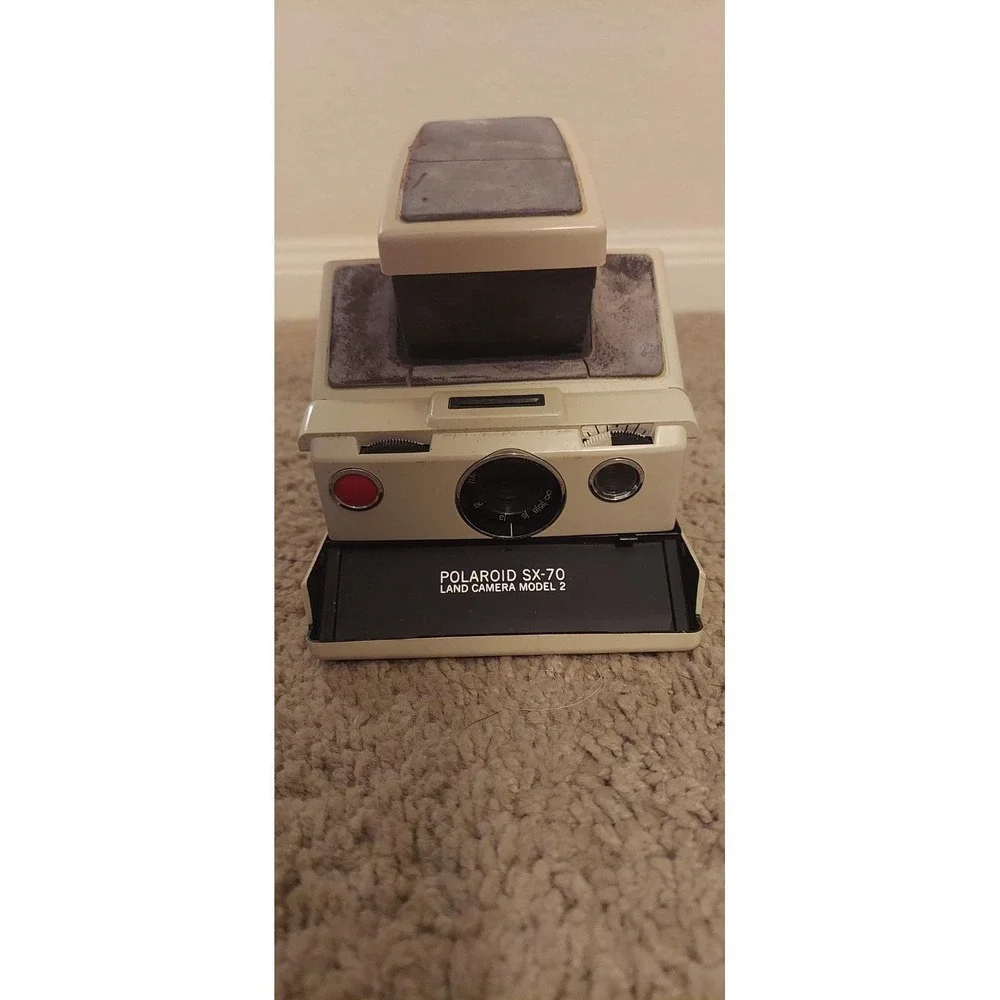 Polaroid SX-70 Land Camera Model 2 + Flash Bar | Vintage Folding Instant Camera